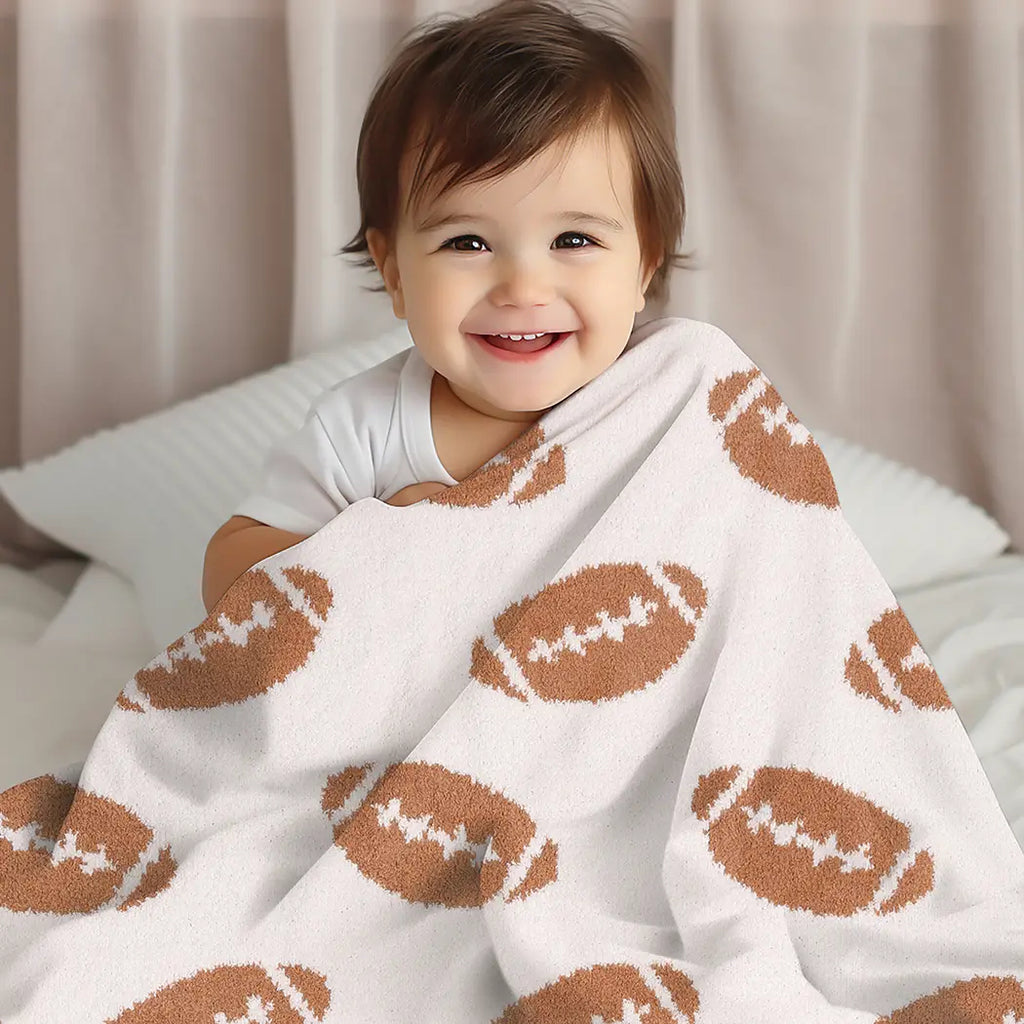 Kids Baby Football Throw Blanket