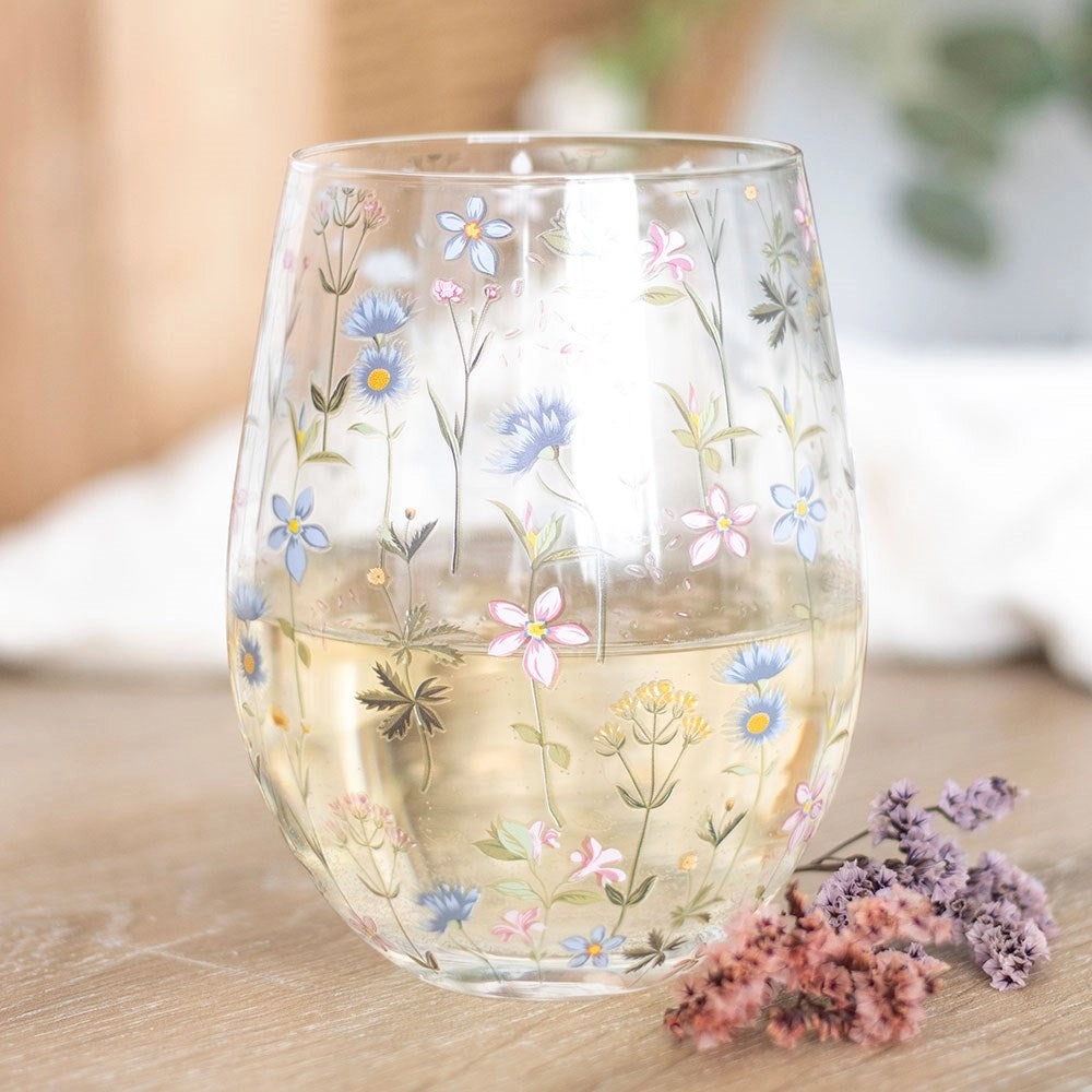 Wine Glass - Floral