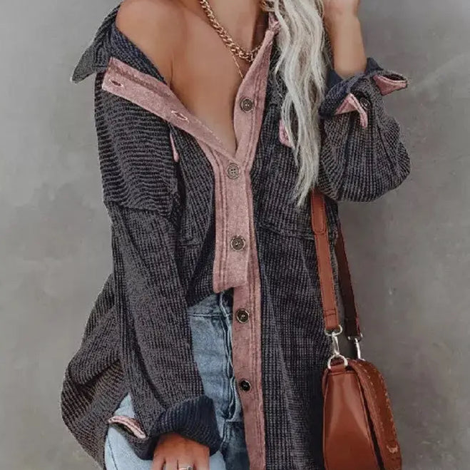 Black Waffle Shacket