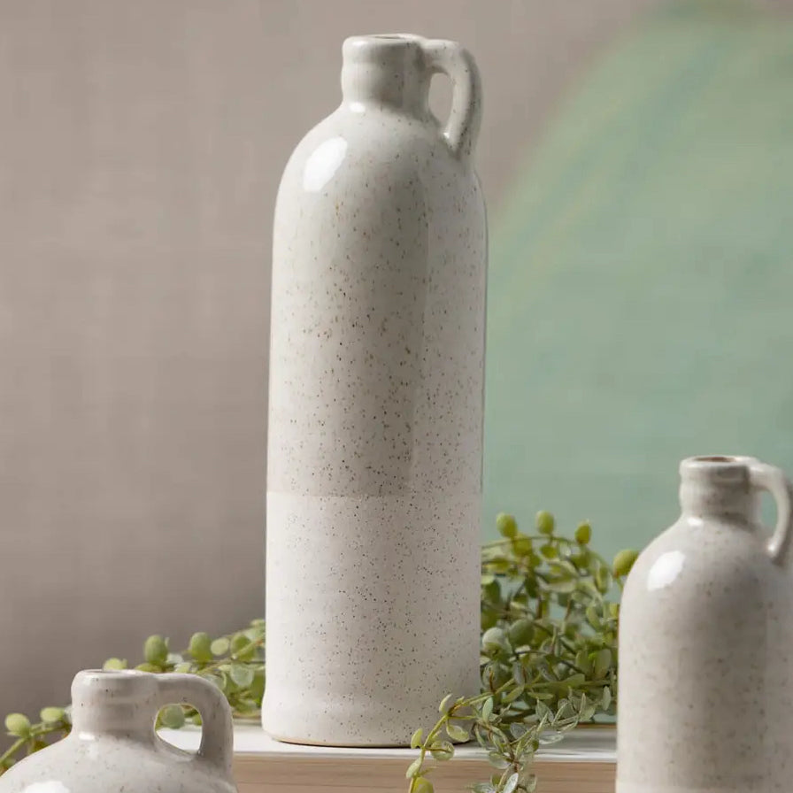 White Speckled Jug Vase