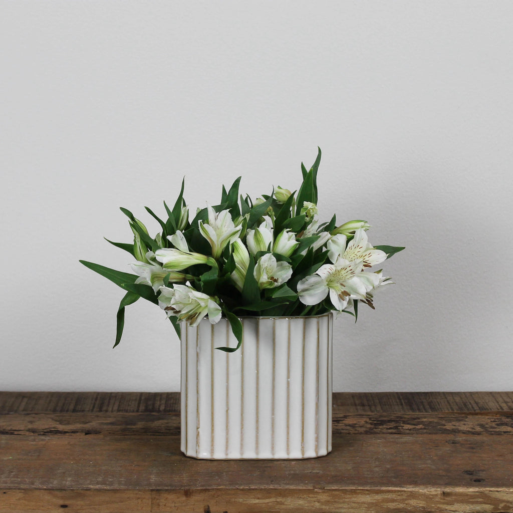 Ceramic Ribbed Caro Vase