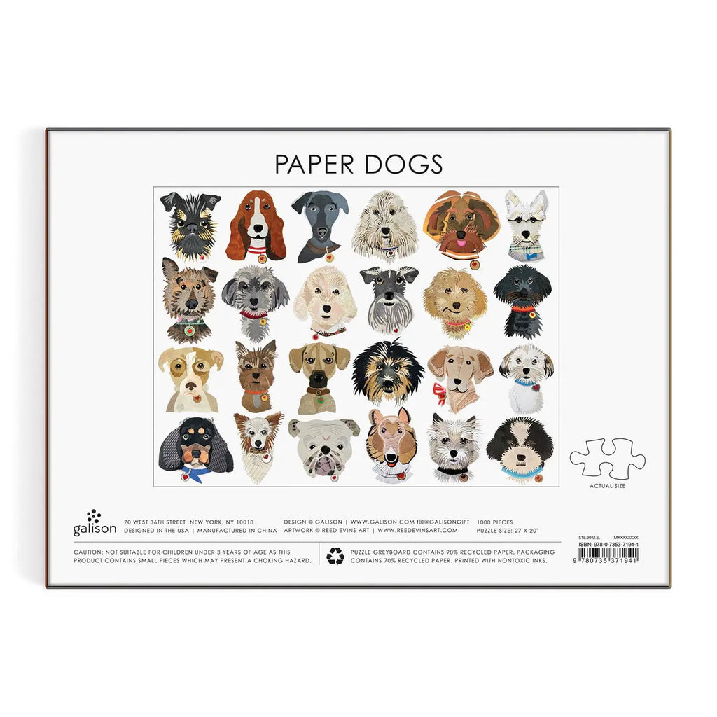 1000pc Puzzle - Paper Dogs