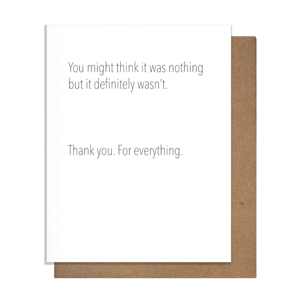 Not Nothing Thank You Card