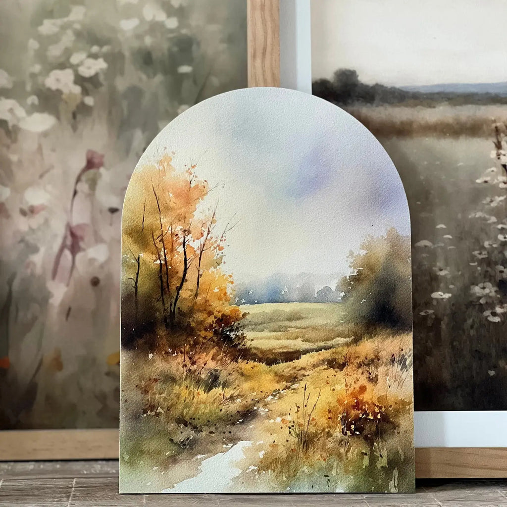 Autumn Watercolor River Arch