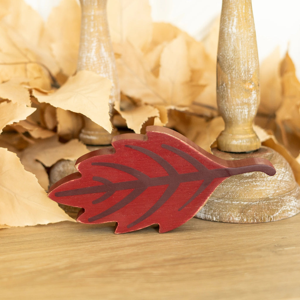 Wood Chunky Shape Leaf Decor