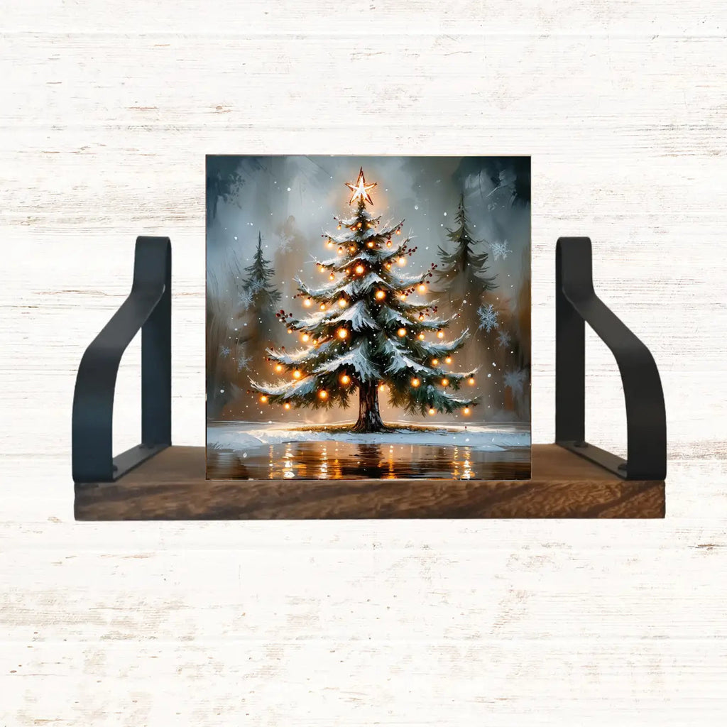 Winter Mini Block - Yellow Tree