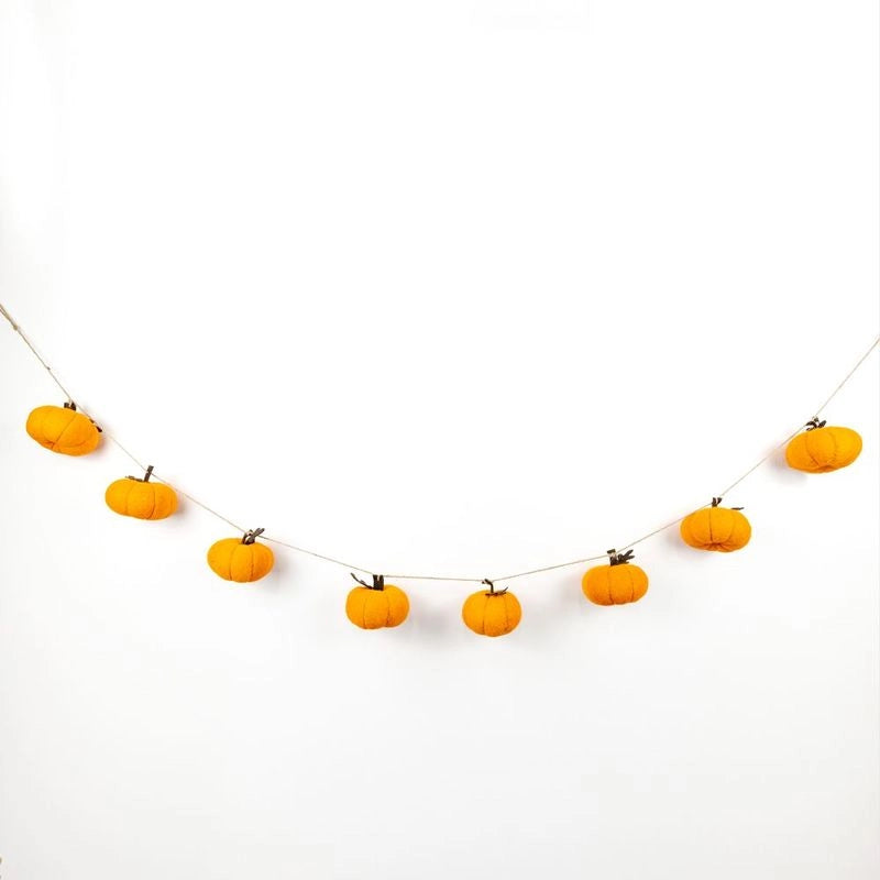 Pumpkin Felt Garland - Orange