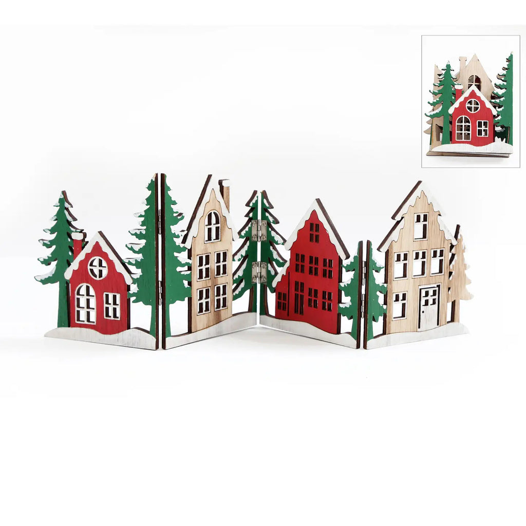 Folding Christmas House Scene Decoration