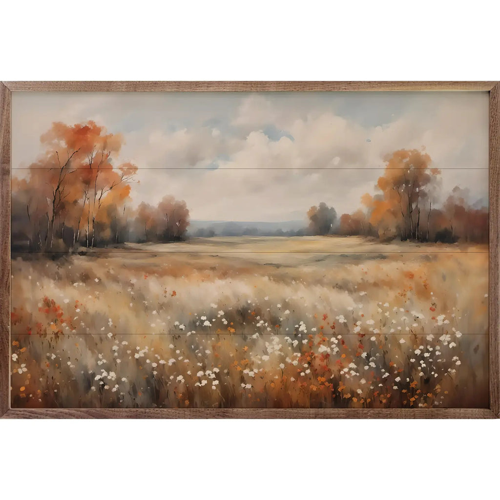 Autumn Field with Trees Sign