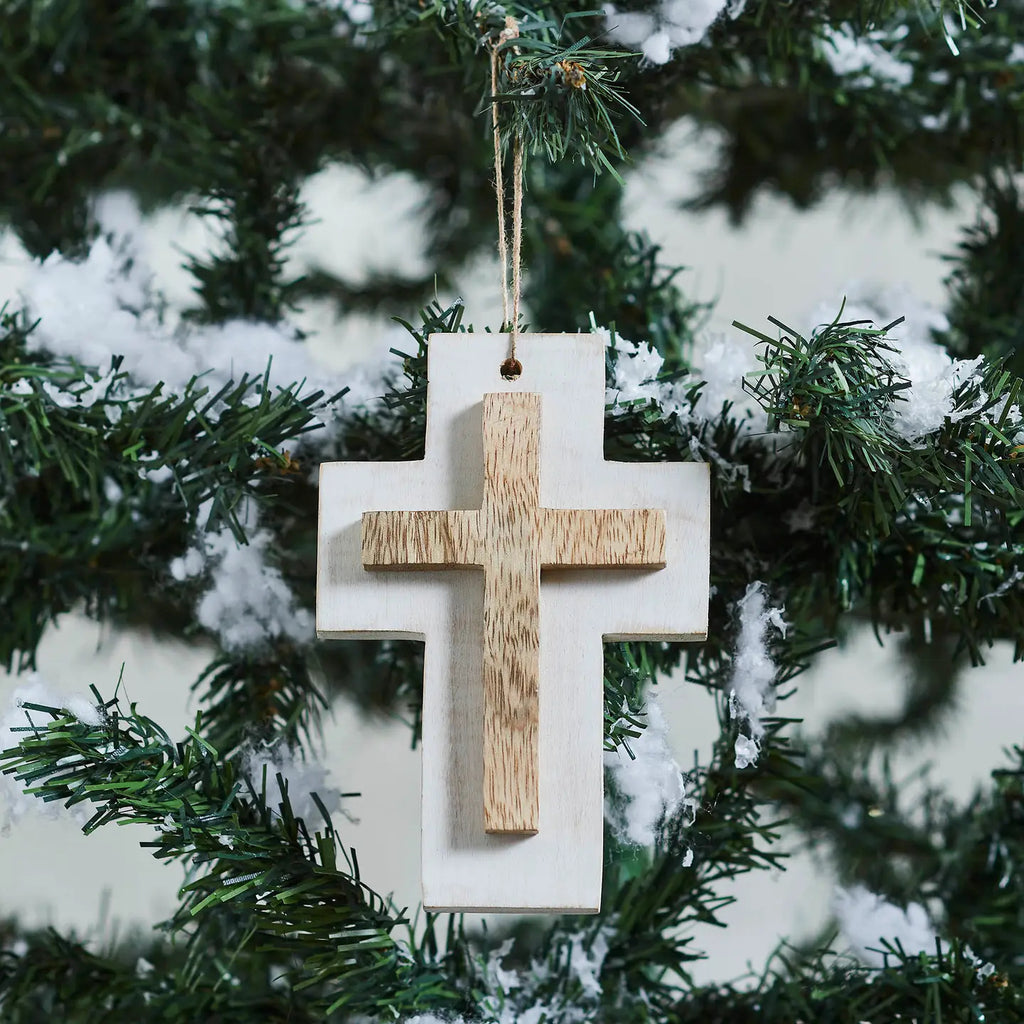 Wooden Cross Hanging Ornament
