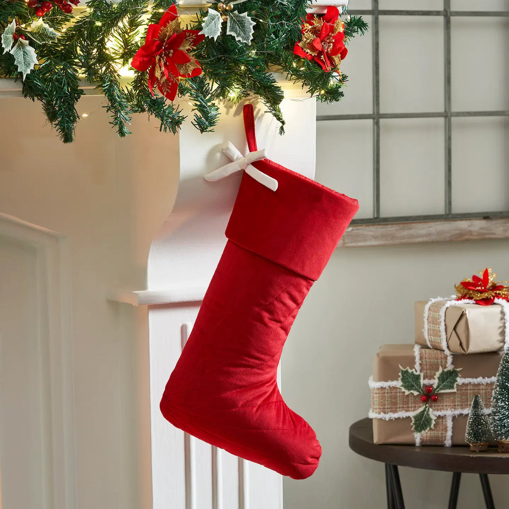 Stocking - Red with White Bow