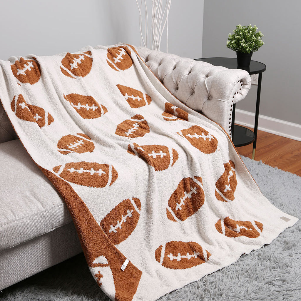 Cozy Soft Throw Blanket - Football