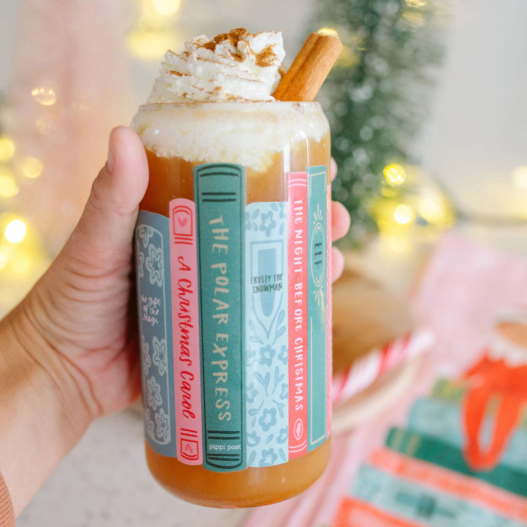 Holiday Books Iced Coffee Glass