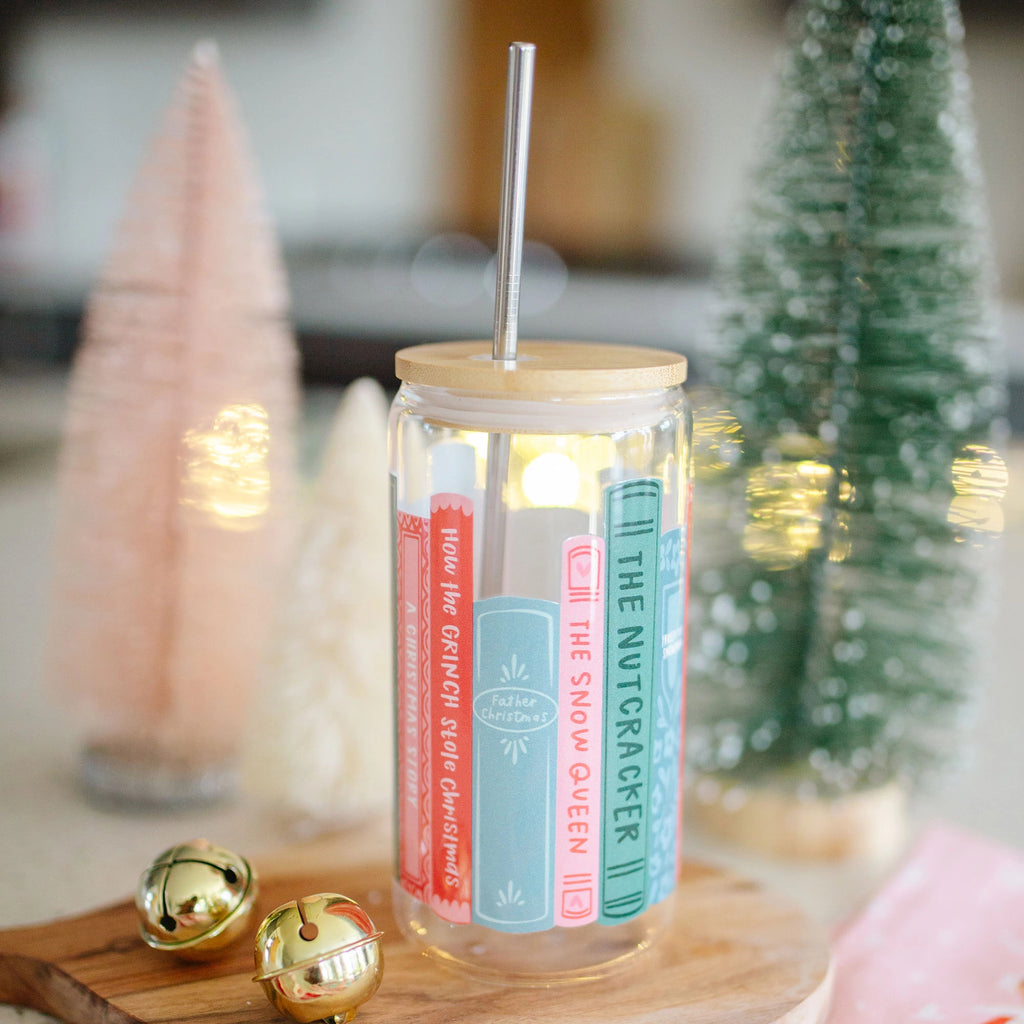 Holiday Books Iced Coffee Glass