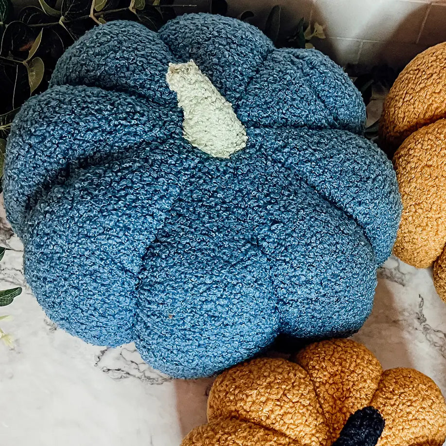 Plush Fabric Pumpkin - Blue