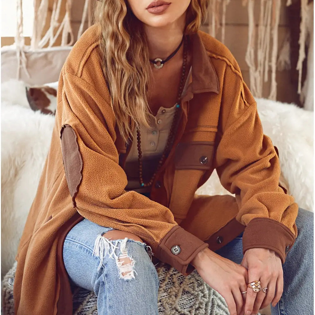 Camel Fleece Shacket