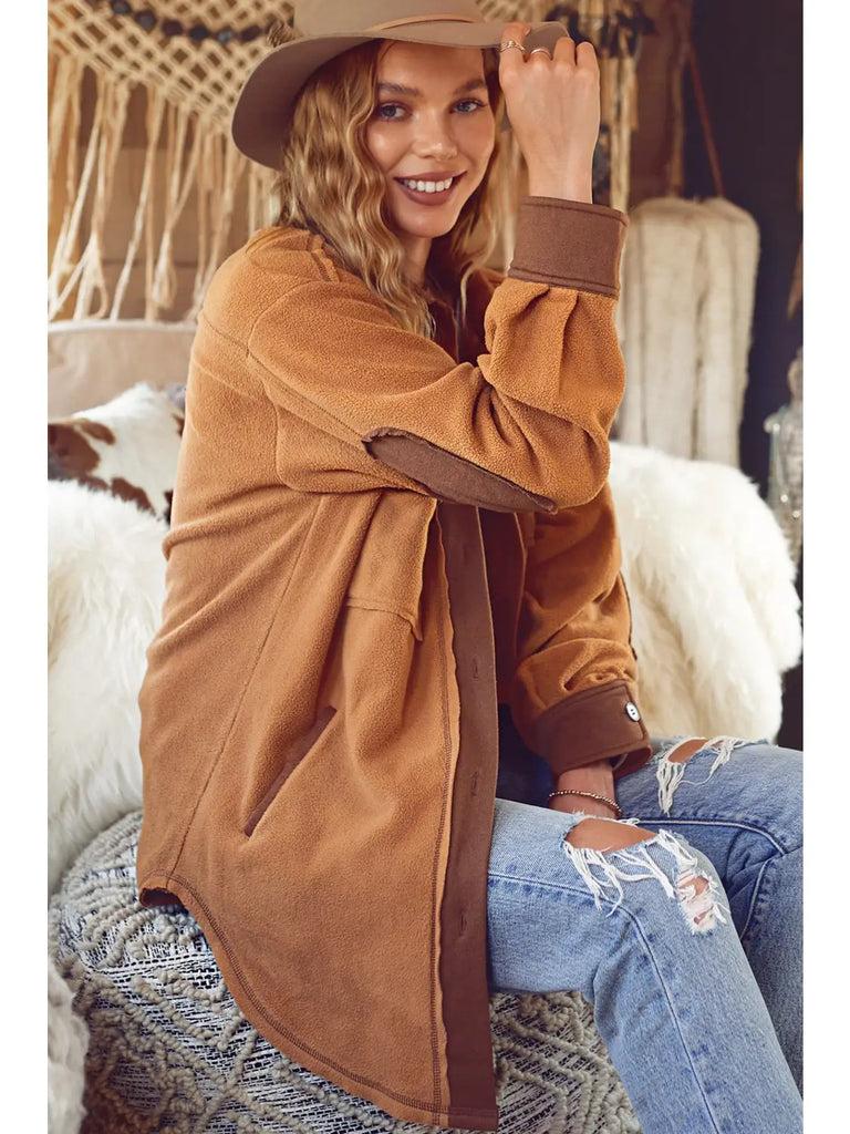 Camel Fleece Shacket