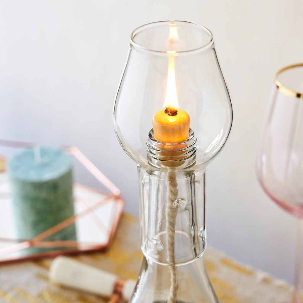 Diy Glass Hurricane Wine Bottle Lantern