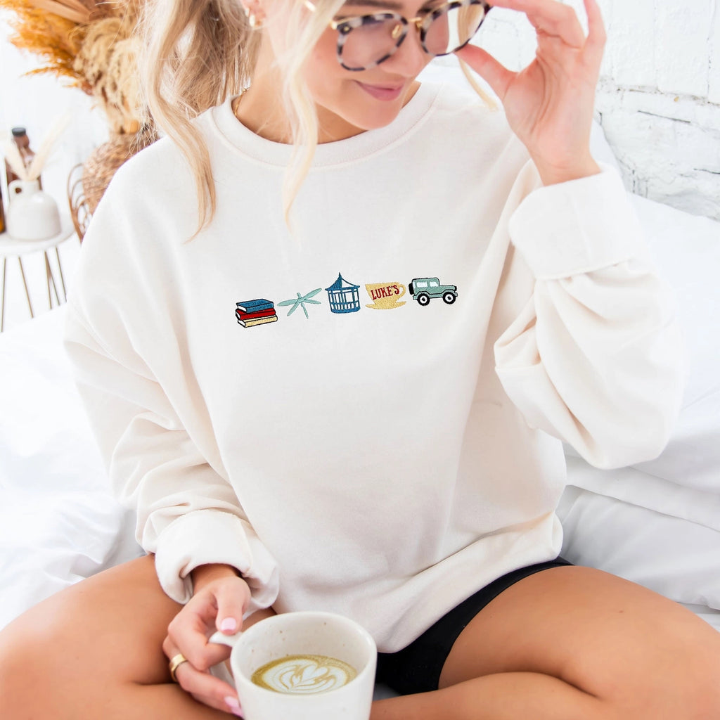 Embroidered Gilmore Girls Icons Crewneck Sweatshirt