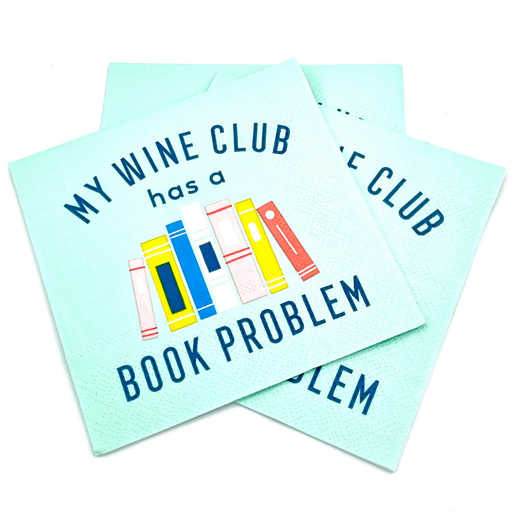 Cocktail Napkins - My Wine Club Has A Book Problem