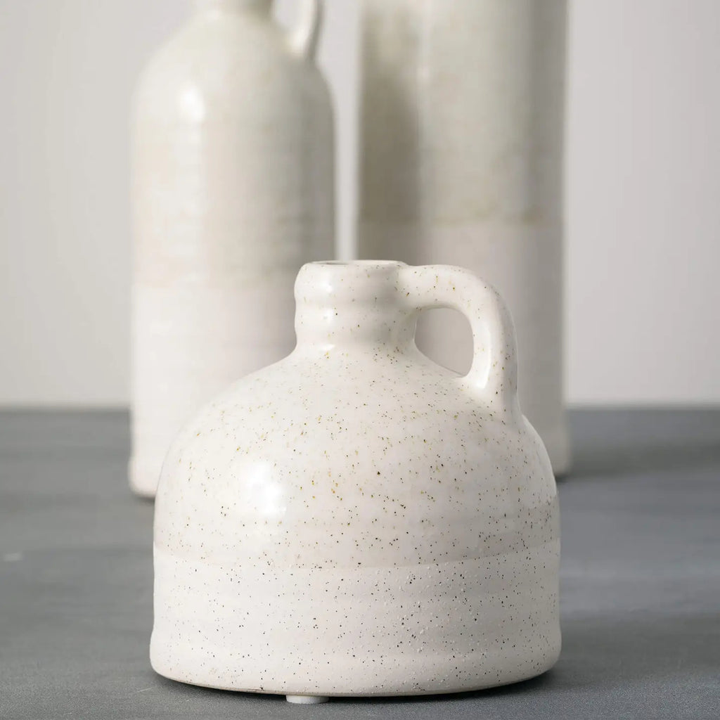 White Speckled Jug Vase