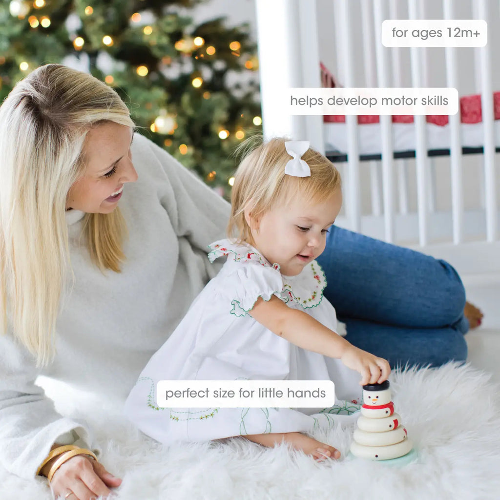 Wooden Snowman Stacking Toy Set
