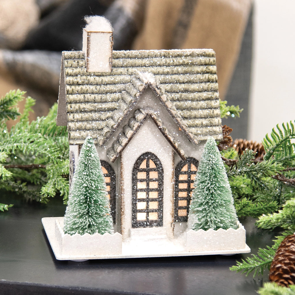 Winter Sparkle Forest Lighted Cottage