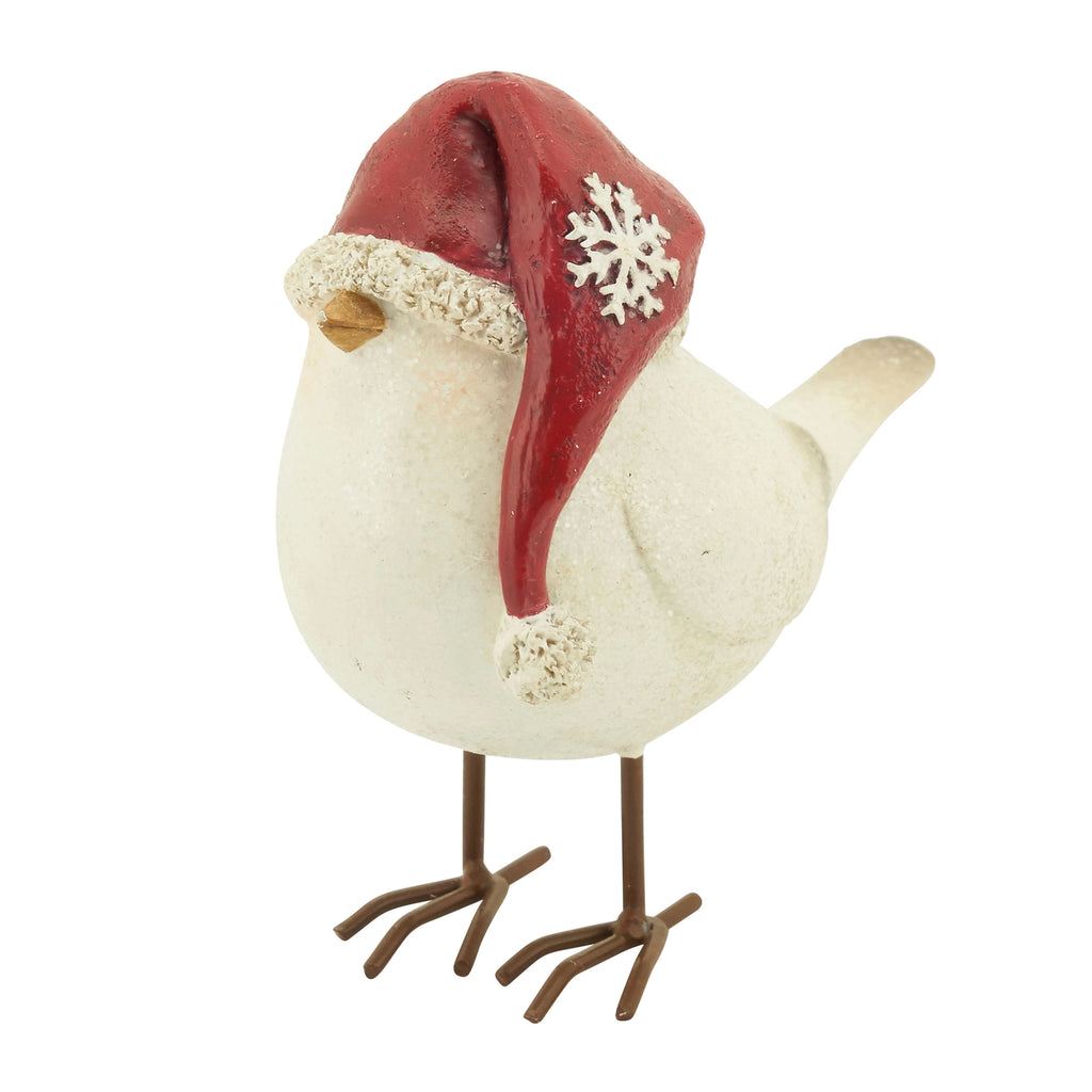 Bird with Santa Hat Figurine