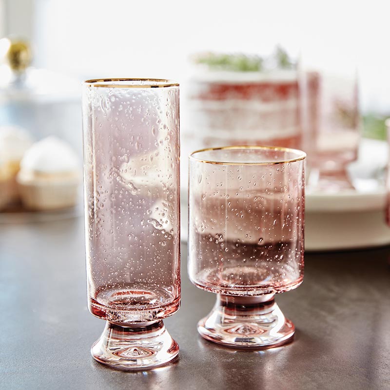 Champagne Flute - Blush Gold Rimmed