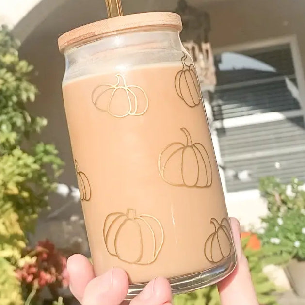 Pumpkin Iced Coffee Glass
