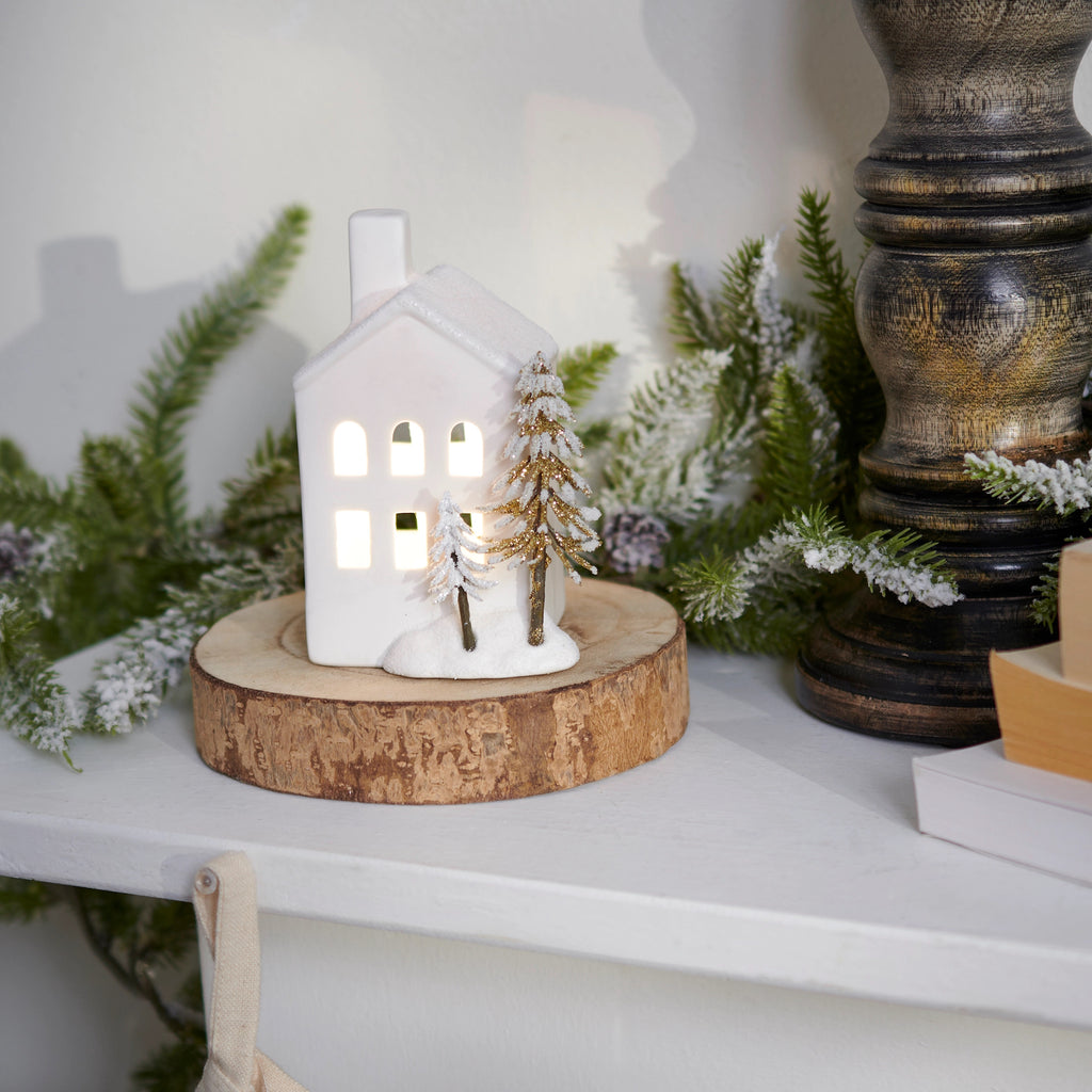 Lighted Winter House Figurine