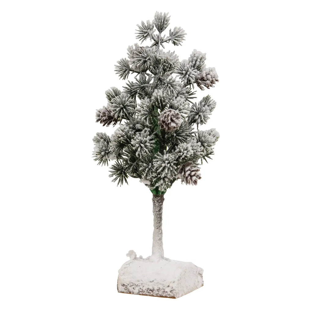 Flocked Bristle Pine Tree W/Cones