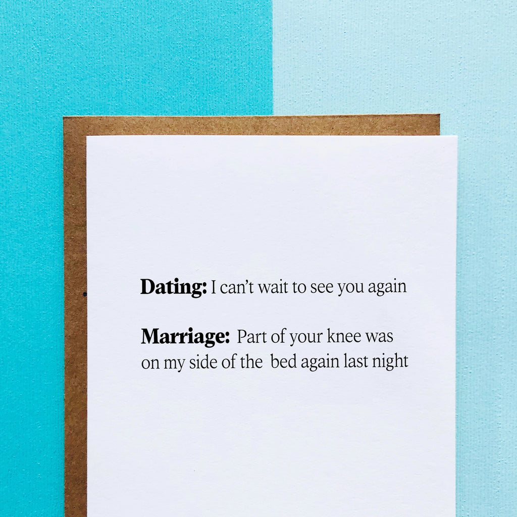 Dating vs Marriage Card