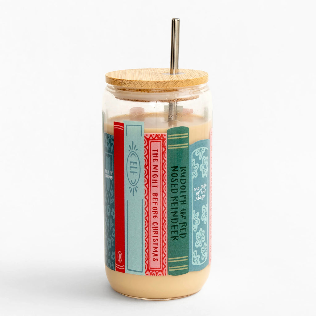 Holiday Books Iced Coffee Glass