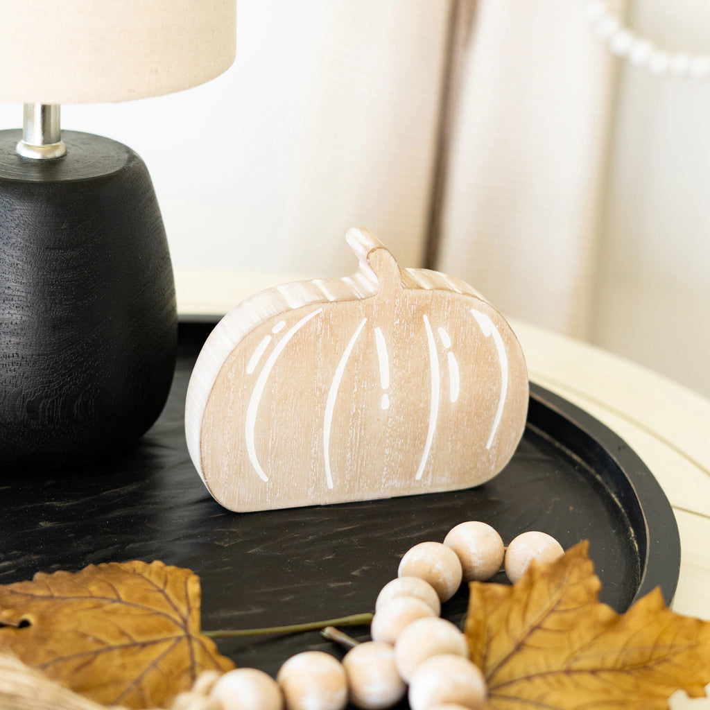Wood Chunky Shape Pumpkin Decor