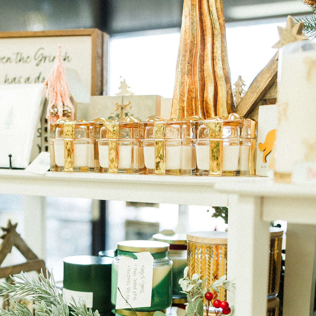 Gold Ribbon Gift Box Soy Candle