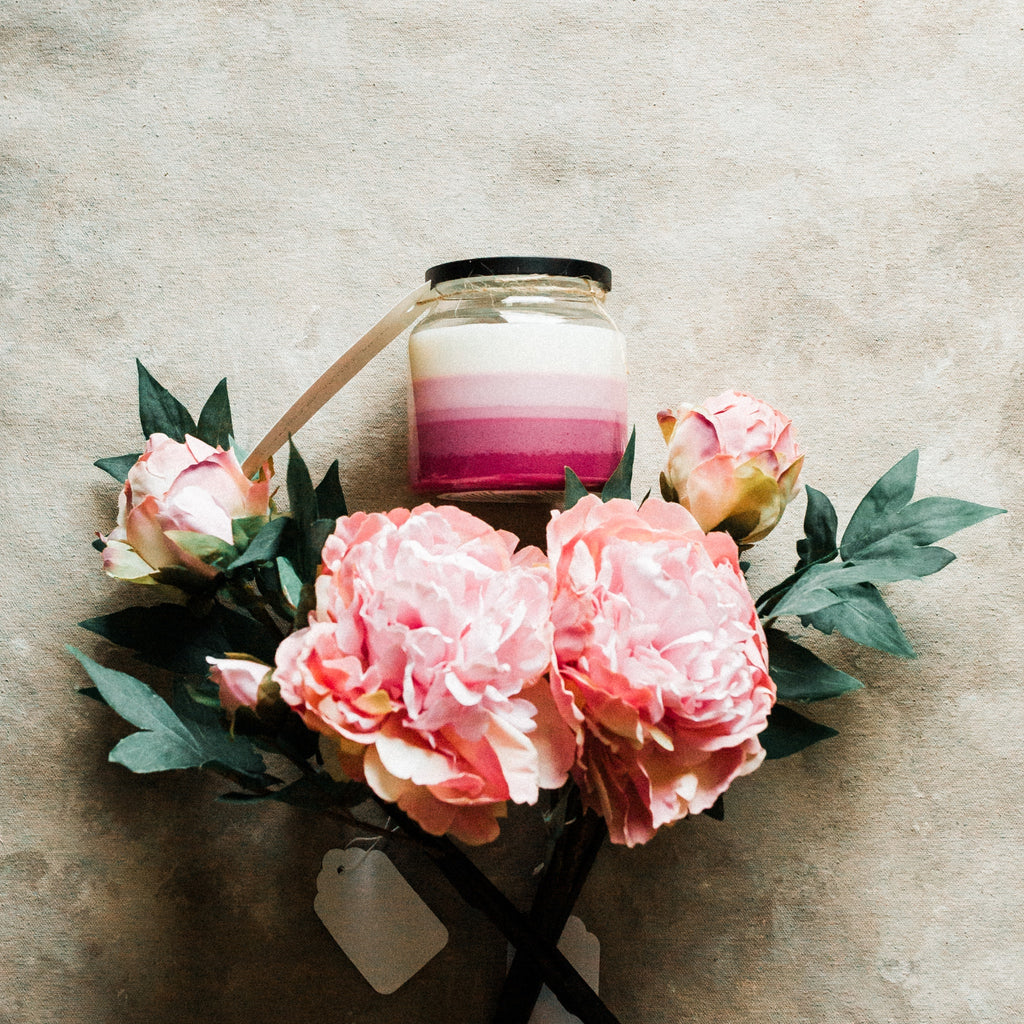 Flowers + Wine Layered Soy Candle