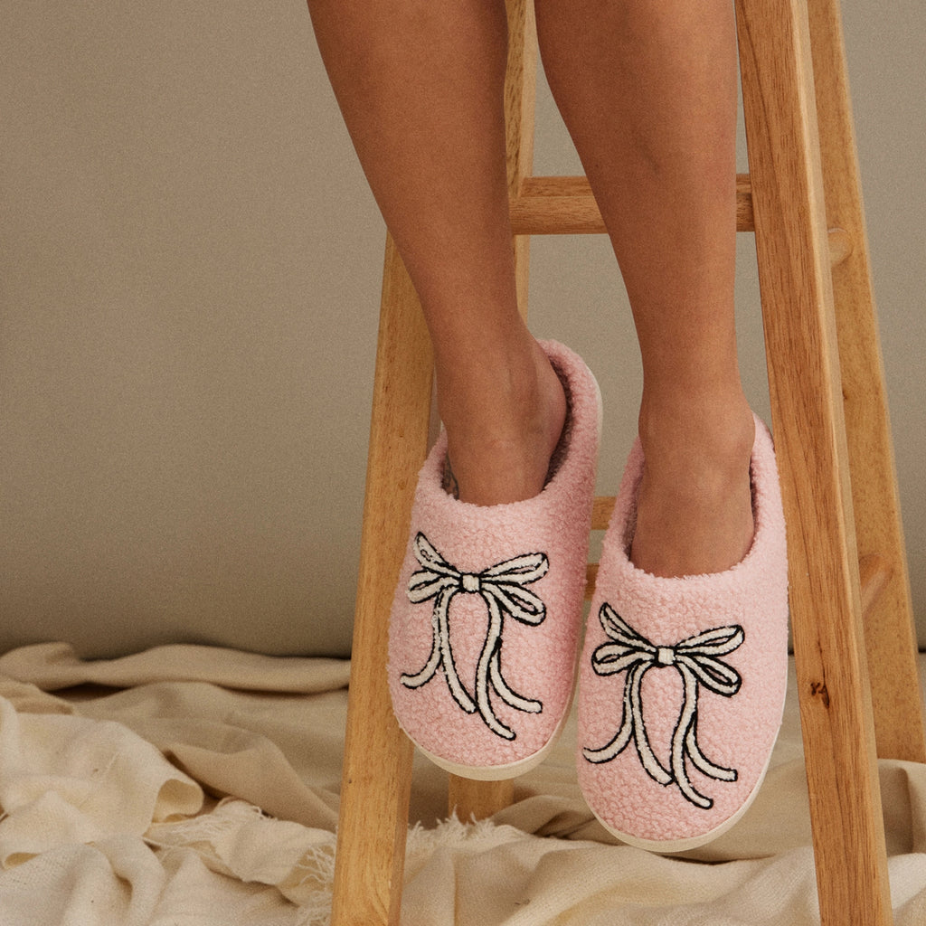 Pink Bow Slippers