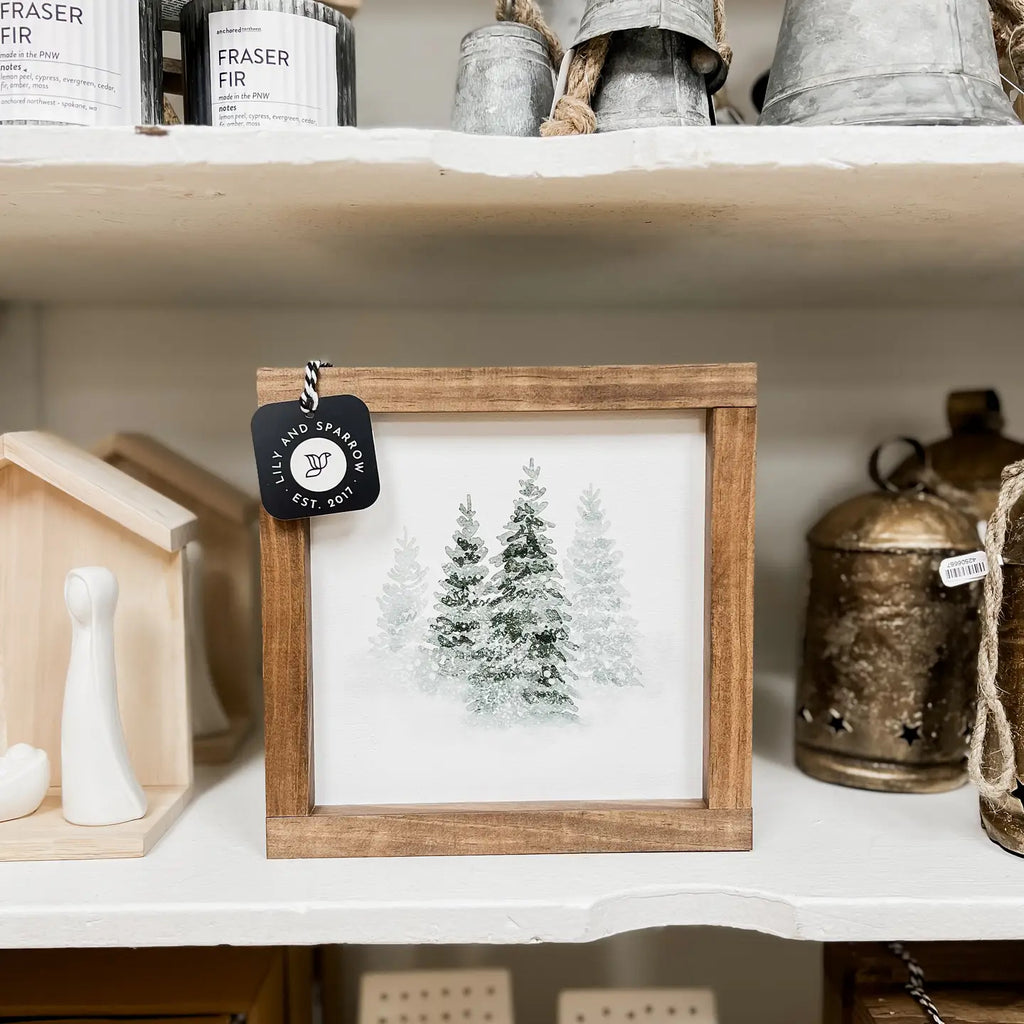 Winter Tree Watercolor Small Sign