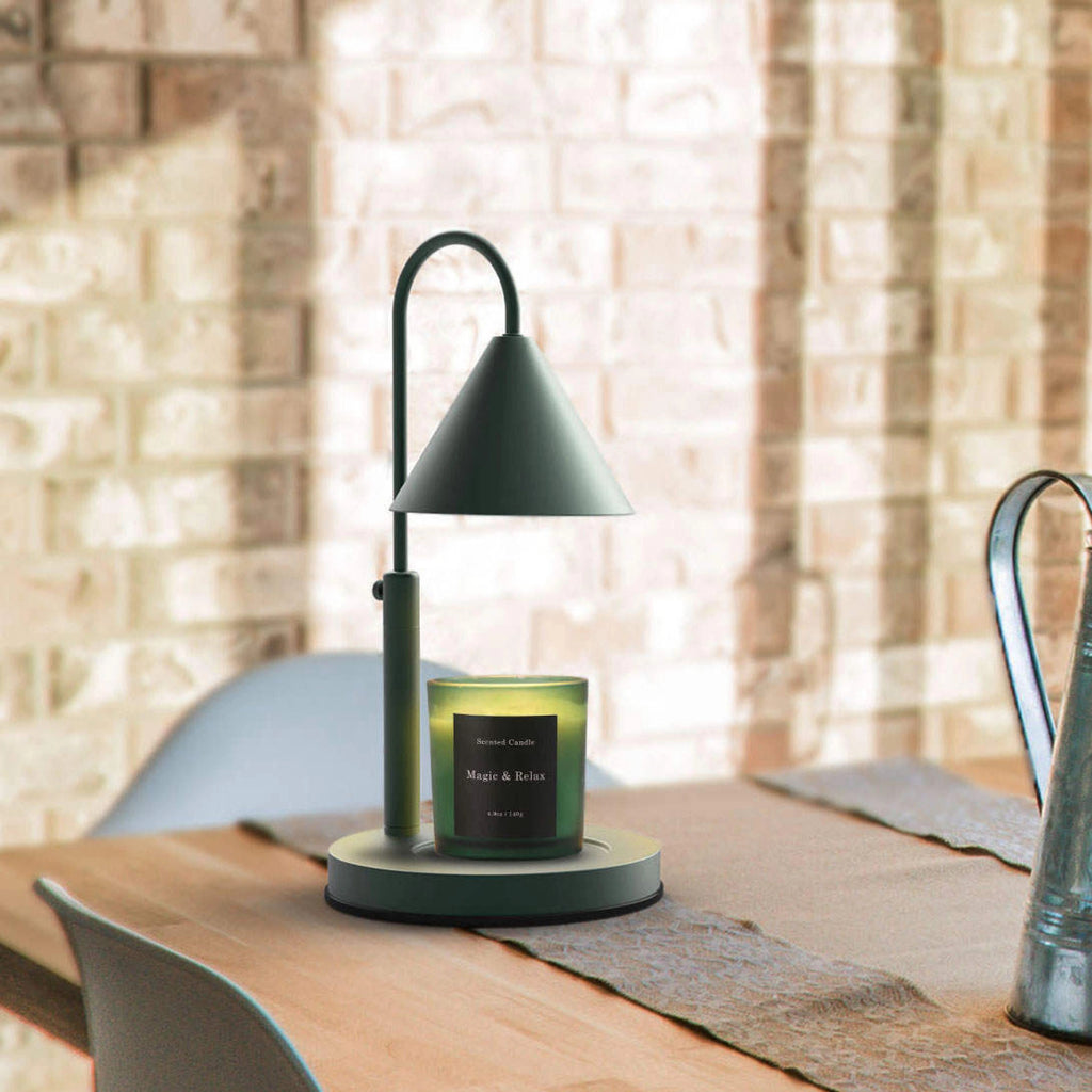 Minimalist Green Candle Warmer Lamp