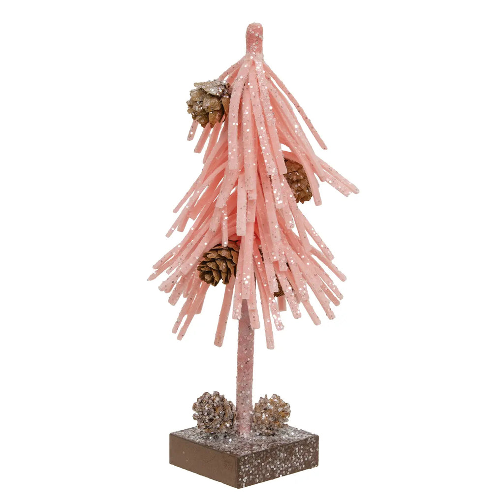 Pink Glittered Pinecone Tree