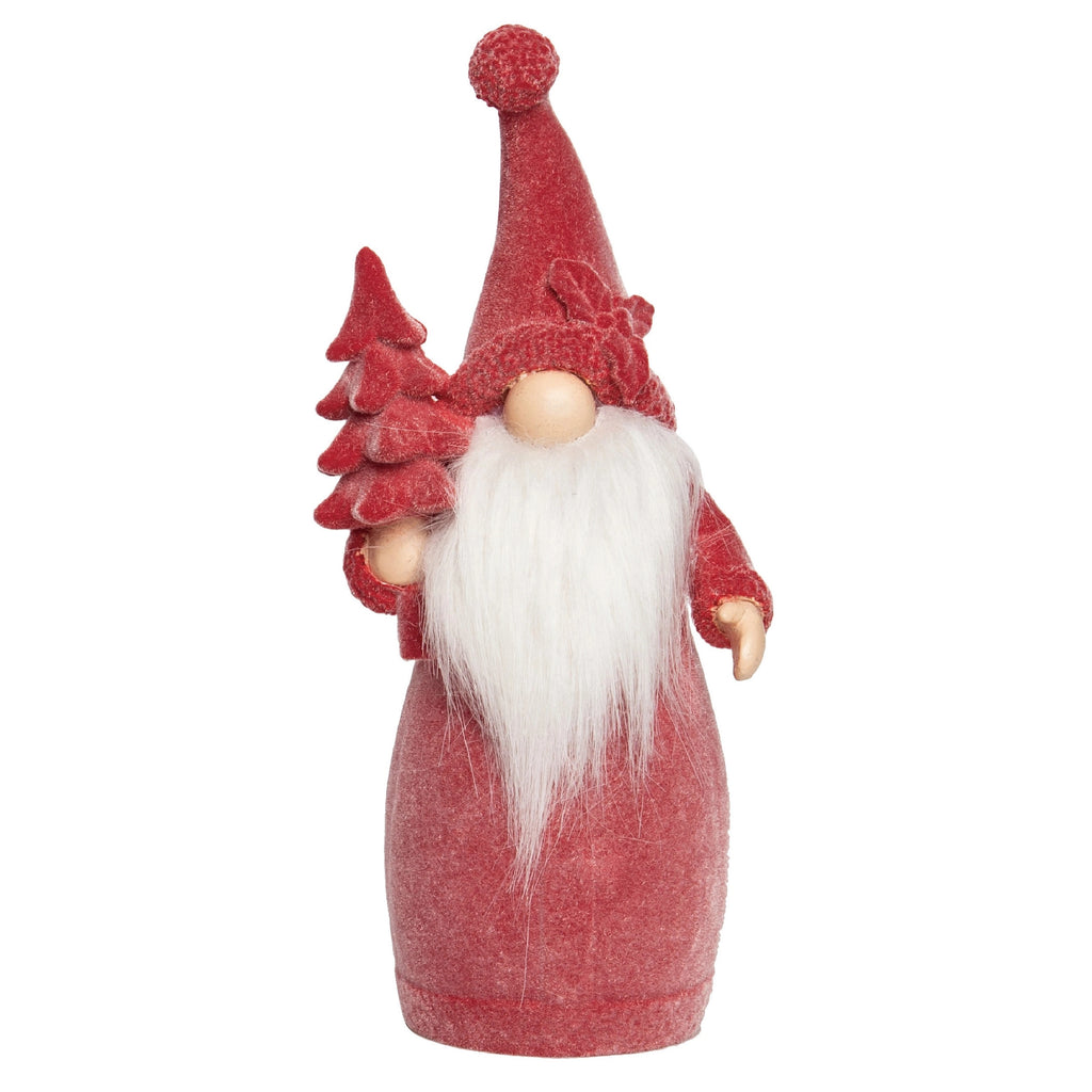 Flocked Bearded Gnome Santa Figurine