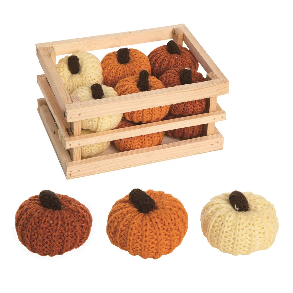 Mini Fabric Knit Pumpkins