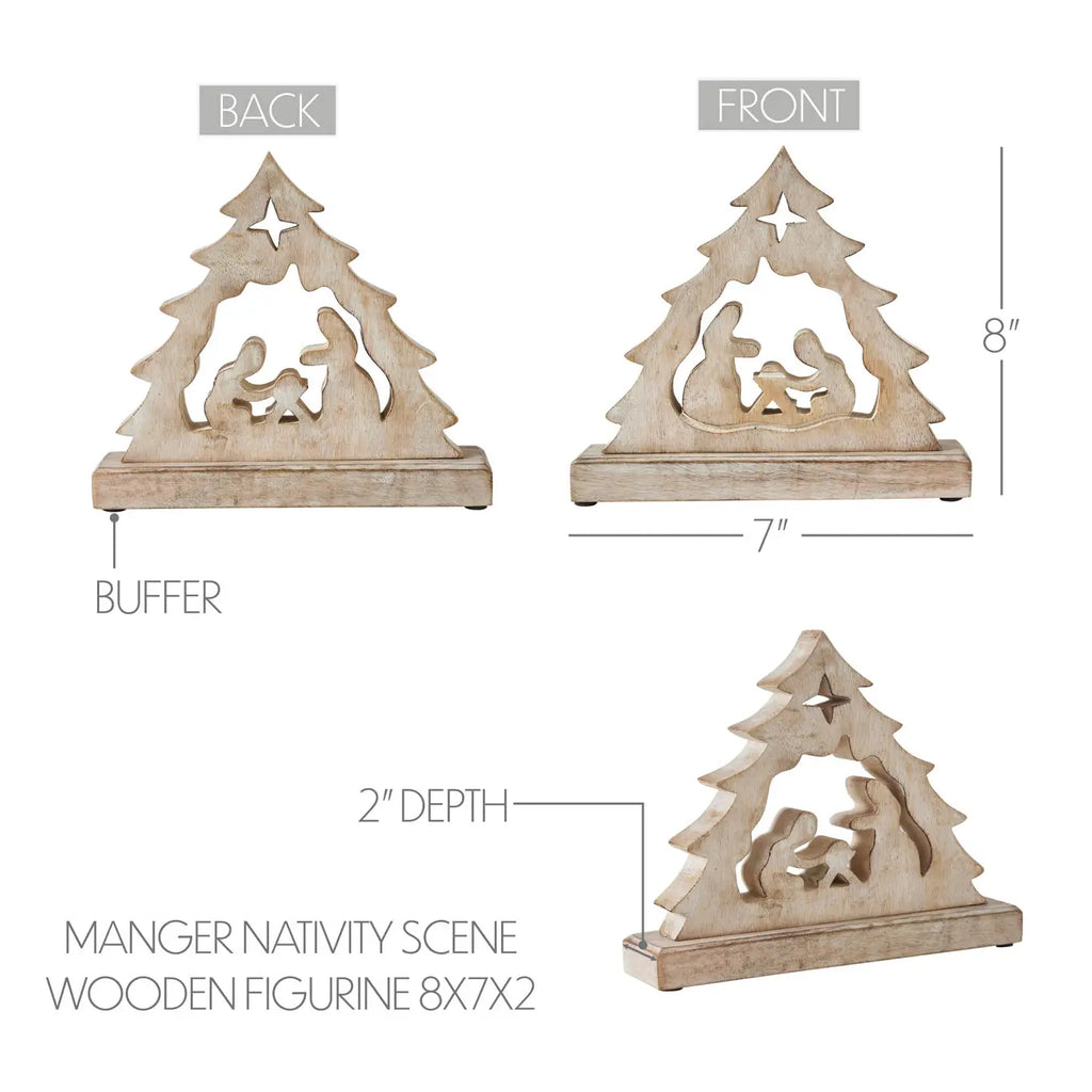 Manger Nativity Scene Wooden Figurine