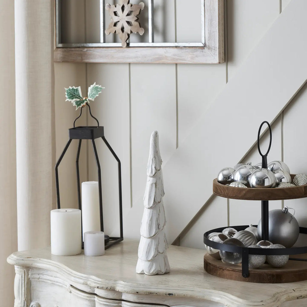 Distressed White Wooden Cone Tree