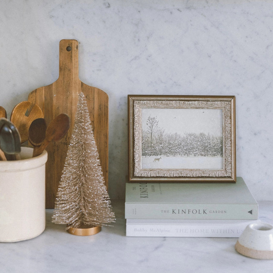 Winter Fawn Framed Antique Art