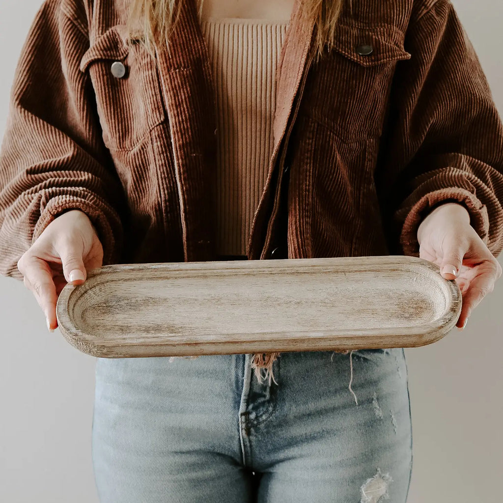 Large Wood Tray - Rustic