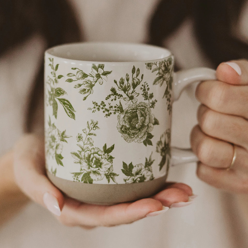 Green Delft Coffee Mug