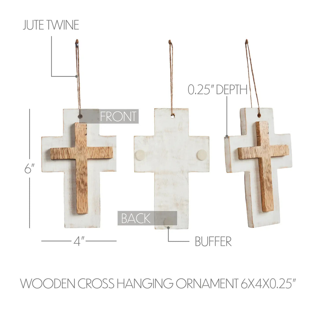 Wooden Cross Hanging Ornament