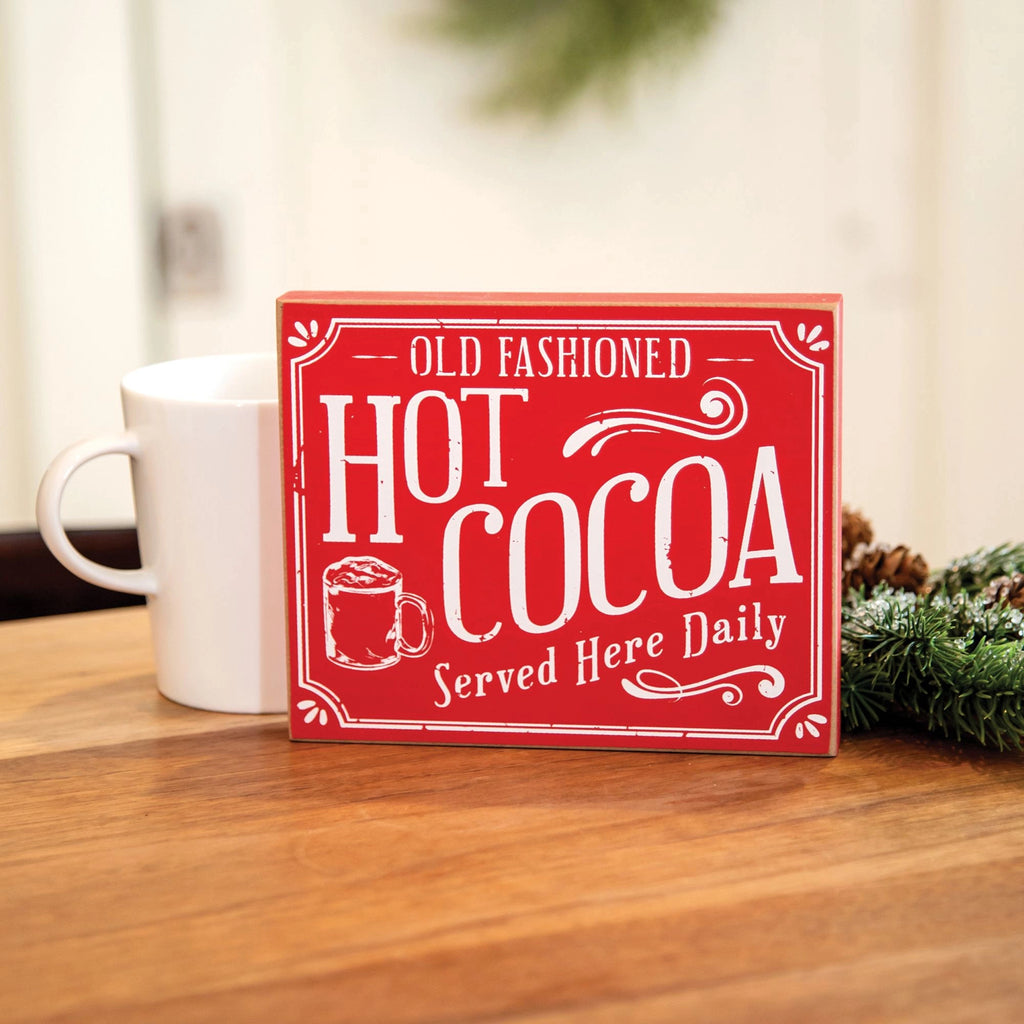 Hot Cocoa Block Sign